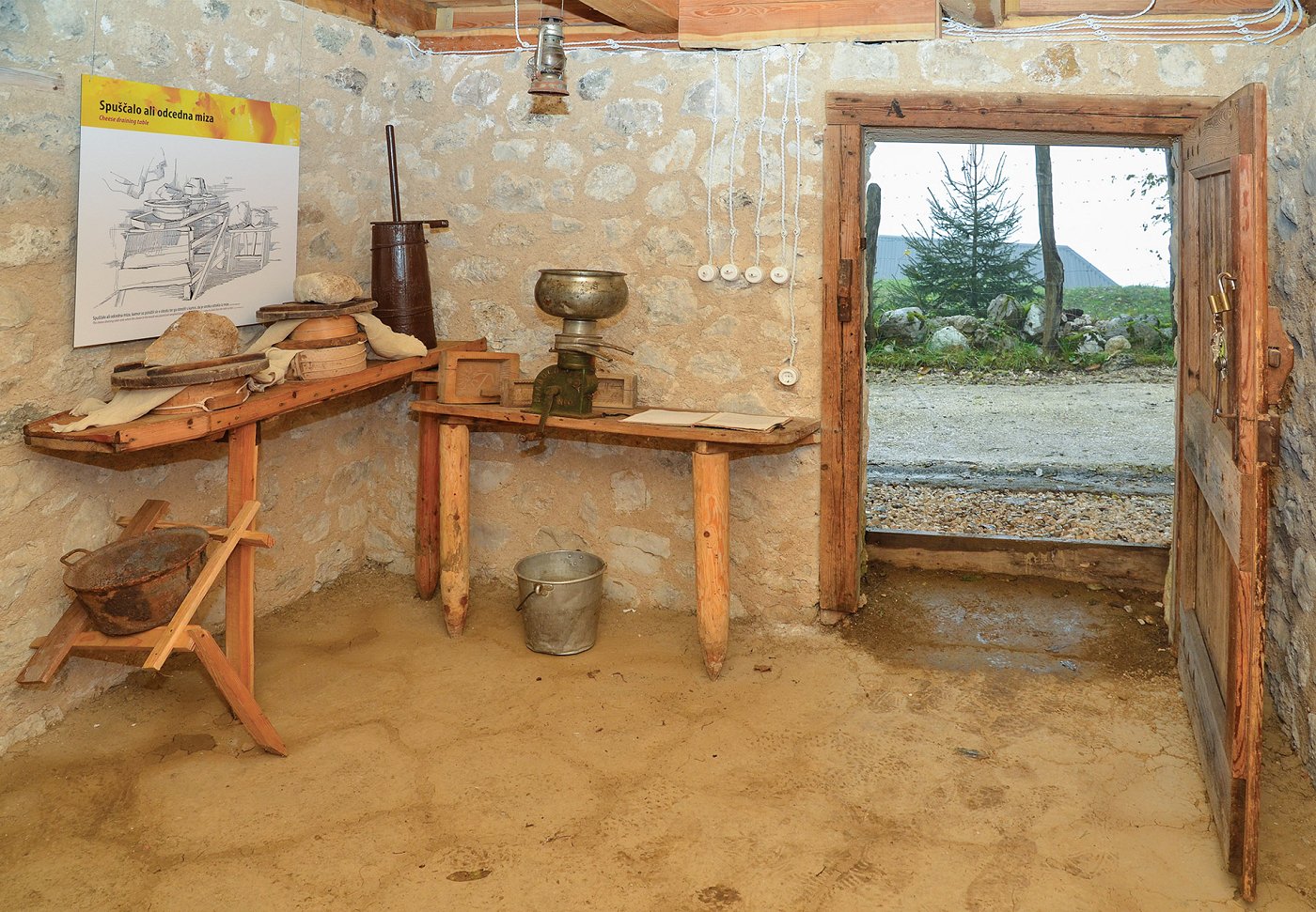 Dairy at Ravni Laz - entrance to the cheesery